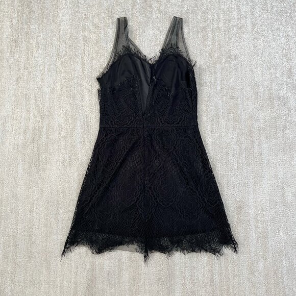 I Joah Black Lace Mesh Cocktail Summer Low Back Mini Dress S - Picture 4 of 11